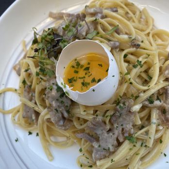 Prego Restaurant - Carbonara with Fresh Egg Yolk - Italian Near Me - Tustin, California Prego Restaurant - Carbonara with Fresh Egg Yolk - Italian Near Me - Tustin, California