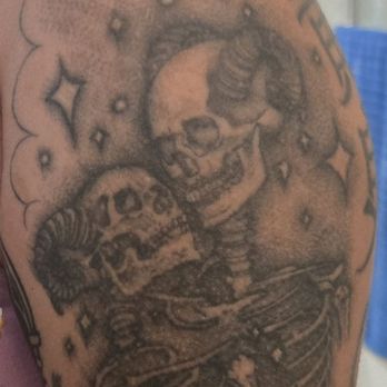 Anchor Tattoo - HORRIBLE SHADING, LINE WORK, AND ANATOMY. Skeletons, stars, moon, "clouds". - Tattoo Near Me - Vacaville, California Anchor Tattoo - HORRIBLE SHADING, LINE WORK, AND ANATOMY. Skeletons, stars, moon, "clouds". - Tattoo Near Me - Vacaville, California