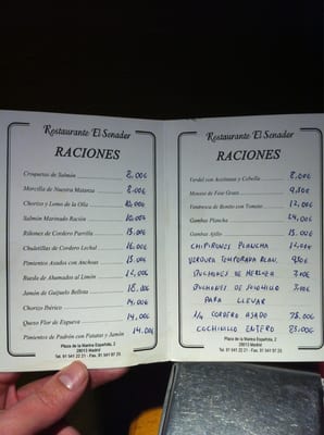 Menu photo 7 El Senador - La Taberna de Cascajares Madrid, M