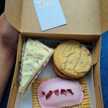 Crust Vegan Bakery - Strawberry sammie, berry poptart and lemon cake slice - Bakeries Near Me - Philadelphia, Pennsylvania Crust Vegan Bakery - Strawberry sammie, berry poptart and lemon cake slice - Bakeries Near Me - Philadelphia, Pennsylvania