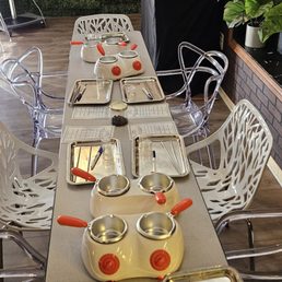 Table set-up for each guest Table set-up for each guest