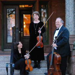 Camerata String Quartet - On the steps of the AL Ringling Mansion Museum. Photo credit: Violinist Maureen McCarty