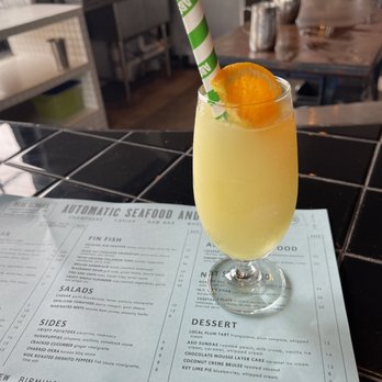 Automatic Seafood and Oysters - Peaches (frozen) Absolut Apeach, Comoz, orange juice, and lime  YUMMY! - Seafood Near Me - Birmingham, Alabama