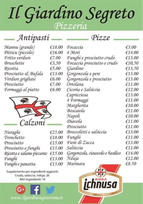 Menu photo 2 Il Giardino Segreto Rome, RM