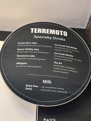 Menu photo 1 Terremoto Coffee New York, NY Menu photo 1 Terremoto Coffee New York, NY