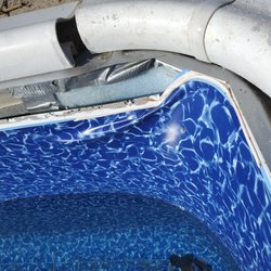 Pools Plus - Duct tape, pool liner crumbling down.