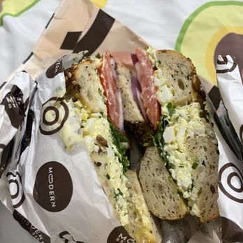 Modern Bread and Bagel - Jerusalem Egg Salad Sandwich (DF) - Bagels Near Me - New York, New York Modern Bread and Bagel - Jerusalem Egg Salad Sandwich (DF) - Bagels Near Me - New York, New York