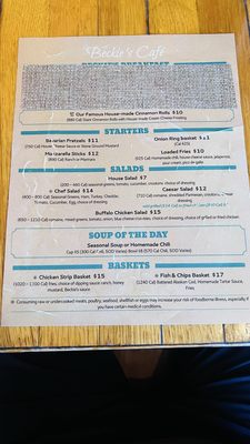 Menu photo 2 Beckie's Cafe Prospect, OR Menu photo 2 Beckie's Cafe Prospect, OR