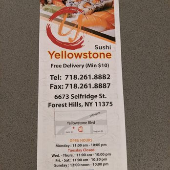 Yellowstone Sushi - Menu - Sushi Bars Near Me - Forest Hills, New York