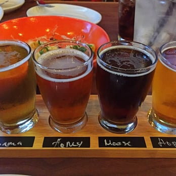 Eureka! - Beer flight. Cool names on the beers - American Near Me - Cupertino, California Eureka! - Beer flight. Cool names on the beers - American Near Me - Cupertino, California