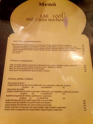 Menu photo 4 Las Mil y Una Noches Buenos Aires, C