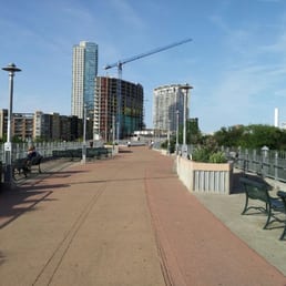 On bridge facing north