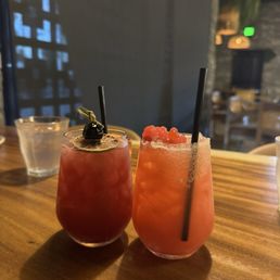 Left is dragon dance minus red wine, right side is hello miss kitty Left is dragon dance minus red wine, right side is hello miss kitty
