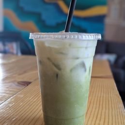 Habiscus matcha coconut milk latte