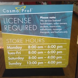 Cosmoprof - Updated hours.