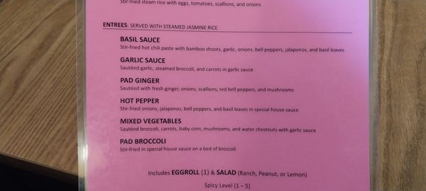 Menu photo 1 Bangkok House Thai Restaurant White Settlement, TX