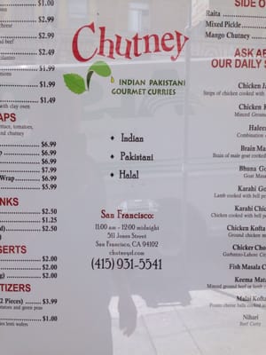 Menu photo 3 Chutney San Francisco, CA