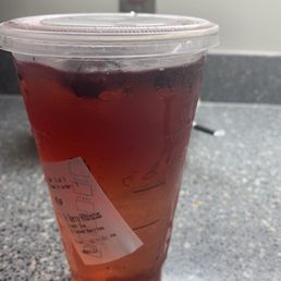 Very Berry Hibiscus Refresher with berries that I can count in one hand. Not so VERY berry. Very Berry Hibiscus Refresher with berries that I can count in one hand. Not so VERY berry.