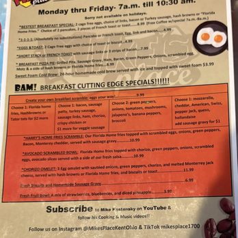 Mike's Place - Breakfast menu - American Near Me - Kent, Ohio Mike's Place - Breakfast menu - American Near Me - Kent, Ohio