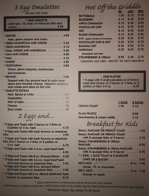 Menu photo 4 Our Place Green Bay, WI