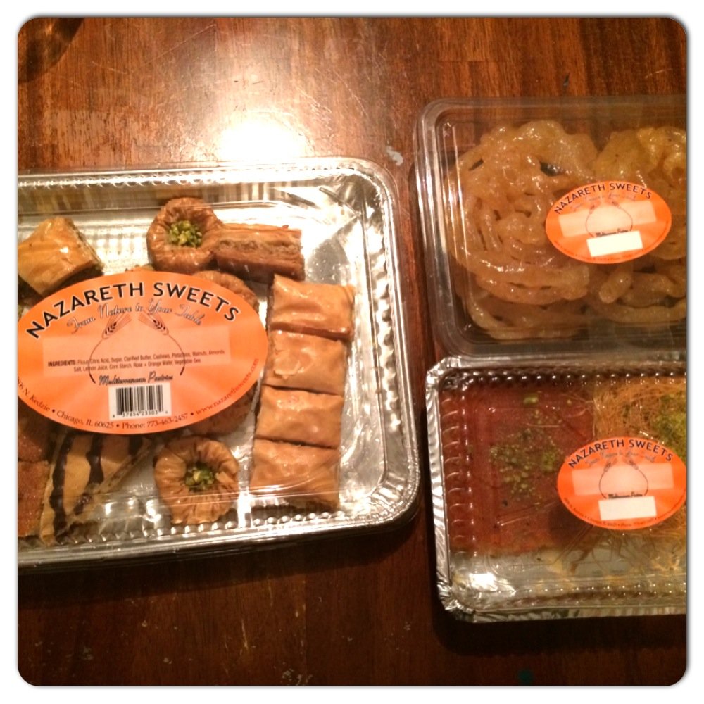 Nazareth Sweets - Baklavas -- amazing!! container right top Mushabak, my BF loves it, right bottom container,to die for..Knaffeh is HEAVEN for me - Bakeries Near Me - Chicago, Illinois Nazareth Sweets - Baklavas -- amazing!! container right top Mushabak, my BF loves it, right bottom container,to die for..Knaffeh is HEAVEN for me - Bakeries Near Me - Chicago, Illinois