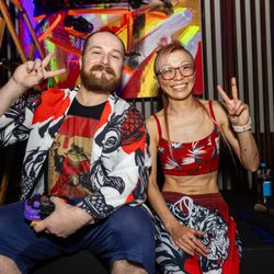 Kei's Smile Factory! - Custom Japanese Calligraphy - The Setai Miami Beach - Grand Opening of Japón Event - Live Japanese Calligraphy Art Performance - Gavin Ravens and Kei Murakami