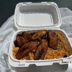 Don Juan Cafe - Yellow rice, black beans, and Maduros
