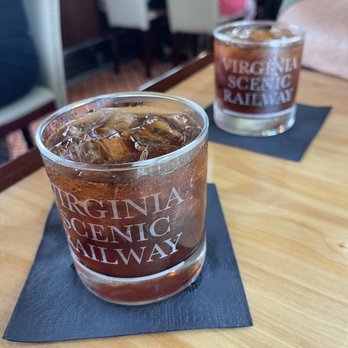 Virginia Scenic Railway - Sweet tea in the complimentary souvenir glass - Trains Near Me - Staunton, Virginia Virginia Scenic Railway - Sweet tea in the complimentary souvenir glass - Trains Near Me - Staunton, Virginia