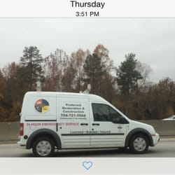Preferred Restoration - Very Dangerous driver. Cut me and others off Hwy 85 almost causing accidents. Chased down and took pic @90mph. Great advertising