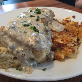 Iron Rooster - Biscuits & gravy with home fries - American Near Me - Baltimore, Maryland Iron Rooster - Biscuits & gravy with home fries - American Near Me - Baltimore, Maryland