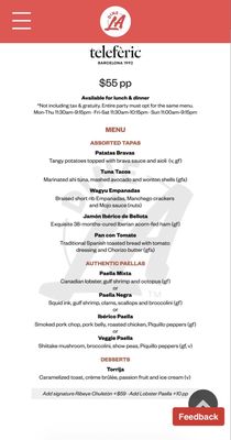 Menu photo 8 Teleferic Barcelona Long Beach, CA Menu photo 8 Teleferic Barcelona Long Beach, CA