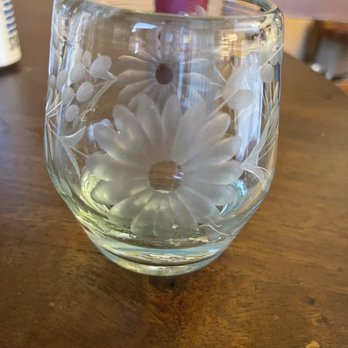 Hotel Emma - Gorgeous etched water glasses in our room - Hotels Near Me - San Antonio, Texas