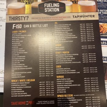 Ford's Garage St. Augustine - Beer menu - Burgers Near Me - St. Augustine, Florida