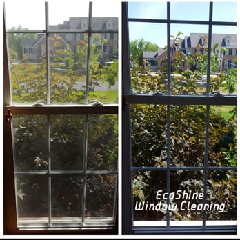 EcoShine Window Cleaning - Before and After,  the difference is CLEAR! - Window Washing Near Me