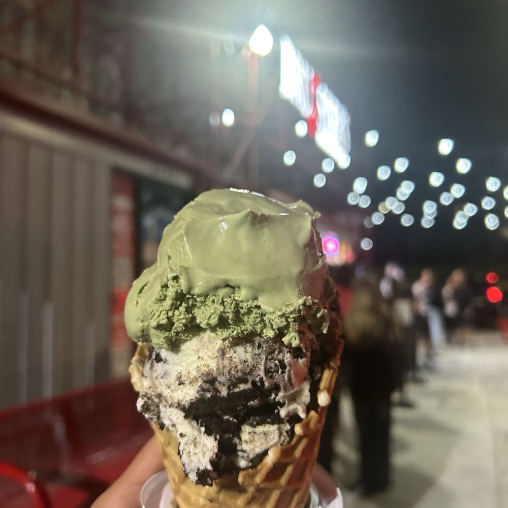 Bruster's Real Ice Cream - Matcha and oreo in a cone - Ice Cream & Frozen Yogurt Near Me - La Mesa, California Bruster's Real Ice Cream - Matcha and oreo in a cone - Ice Cream & Frozen Yogurt Near Me - La Mesa, California