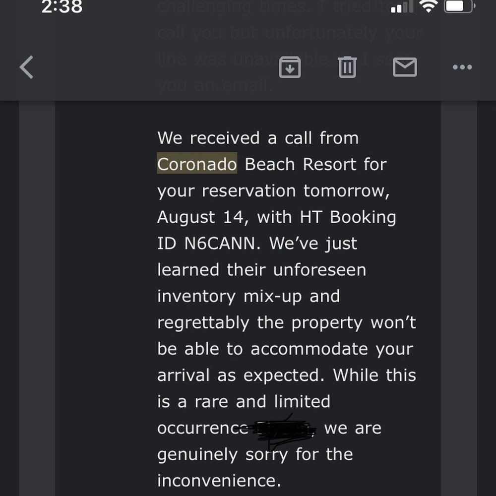 Email from my 3rd party booking Email from my 3rd party booking