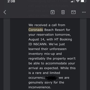 Coronado Beach Resort - Email from my 3rd party booking - Hotels Near Me - Coronado, California Coronado Beach Resort - Email from my 3rd party booking - Hotels Near Me - Coronado, California