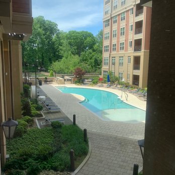 LaVie Southpark - Pool area as viewed from coffee bar - Apartments Near Me - Charlotte, North Carolina LaVie Southpark - Pool area as viewed from coffee bar - Apartments Near Me - Charlotte, North Carolina