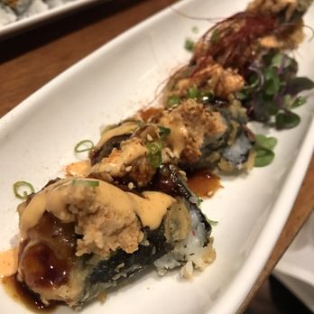 Shizen - Boddy & Soul Roll - tempura fried roll with spicy bean curd, tapioca, negi, ito togarashi, sesame, secret sauce - Sushi Bars Near Me - San Francisco, California Shizen - Boddy & Soul Roll - tempura fried roll with spicy bean curd, tapioca, negi, ito togarashi, sesame, secret sauce - Sushi Bars Near Me - San Francisco, California