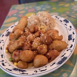 Panda Kitchen - My boyfriend ordered the sesame chicken lunch special w/ fried rice and an egg roll , I had a few bites it was so yummy too