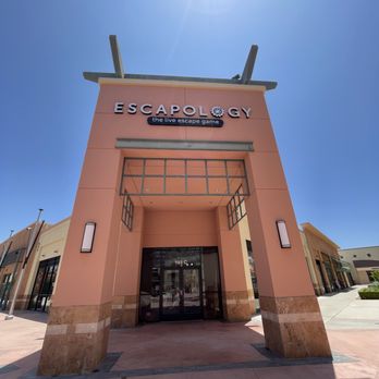 Escapology - The front of the building with Escapology escape rooms, with signage over the door - Escape Games Near Me - Thousand Oaks, California