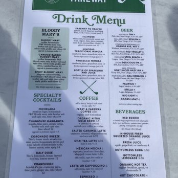 Feast and Fareway - Drink menu 12/27/22 - American Near Me - Coronado, California Feast and Fareway - Drink menu 12/27/22 - American Near Me - Coronado, California
