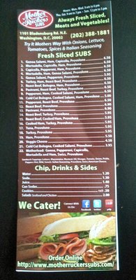 Menu photo 2 Mother Rucker's Subs Washington, DC, DC