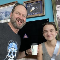 Bad Ass Coffee Of Hawaii - Enjoying coffee with my Daughter