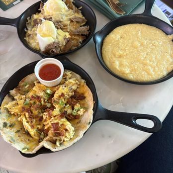 Sauvage - Duck confit eggs bendict, brunch scallion pancake and grits - Bars Near Me - Winter Haven, Florida Sauvage - Duck confit eggs bendict, brunch scallion pancake and grits - Bars Near Me - Winter Haven, Florida