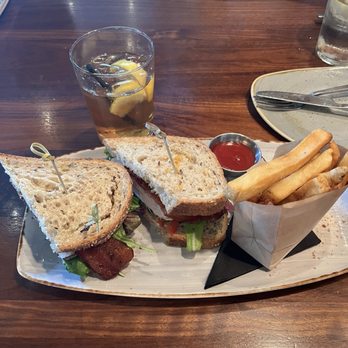 GRANVILLE - Turkey Club Sandwich with fries. - New American Near Me - Pasadena, California GRANVILLE - Turkey Club Sandwich with fries. - New American Near Me - Pasadena, California