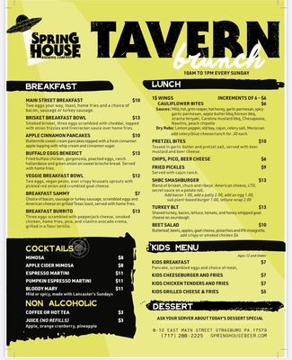 Menu photo 4 Tavern By Spring House Brewing Strasburg, PA