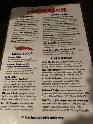 Menu photo 5 Tio Pablos Los Barriles, BCS Menu photo 5 Tio Pablos Los Barriles, BCS
