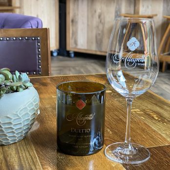 Allegretto Wines - Water glass (wine bottle) & wine glass - Wineries Near Me - Paso Robles, California Allegretto Wines - Water glass (wine bottle) & wine glass - Wineries Near Me - Paso Robles, California