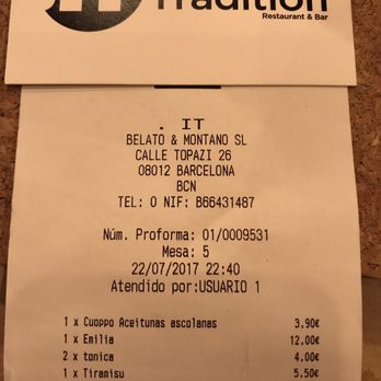 IT Barcelona - Our bill, the dessert, entree and pizza :) - Pizza Near Me - Barcelona, B